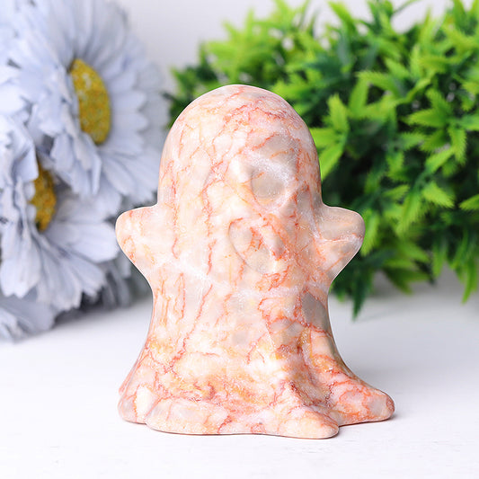 Red Line Ghost Crystal Carvings for Halloween