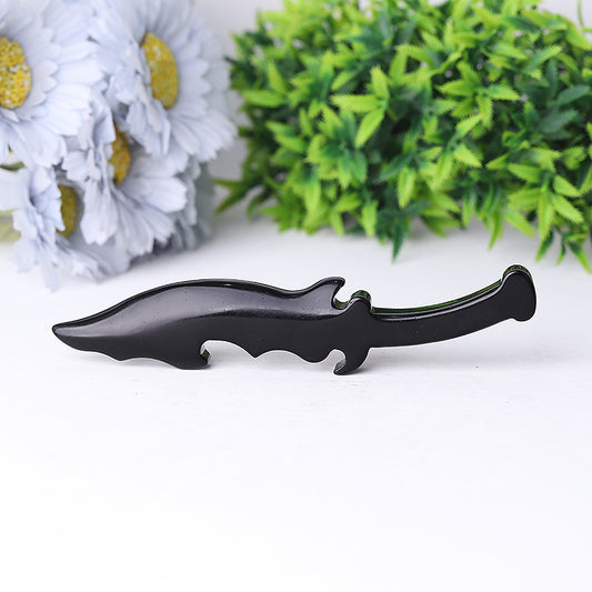 6" Hot Sale Black Obsidian Knife Carving