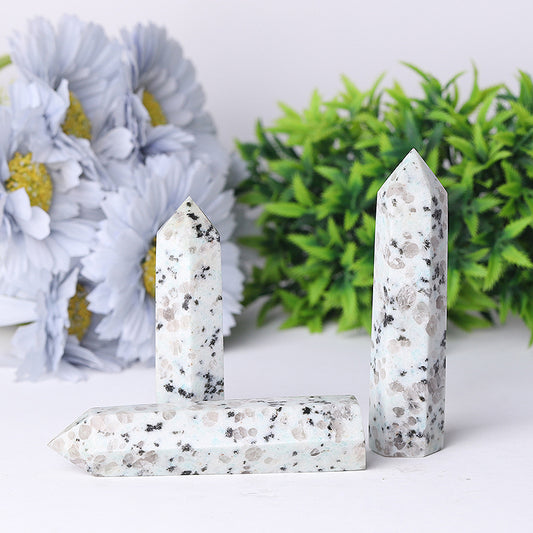 Natural Kiwi Jasper Point Crystal Tower