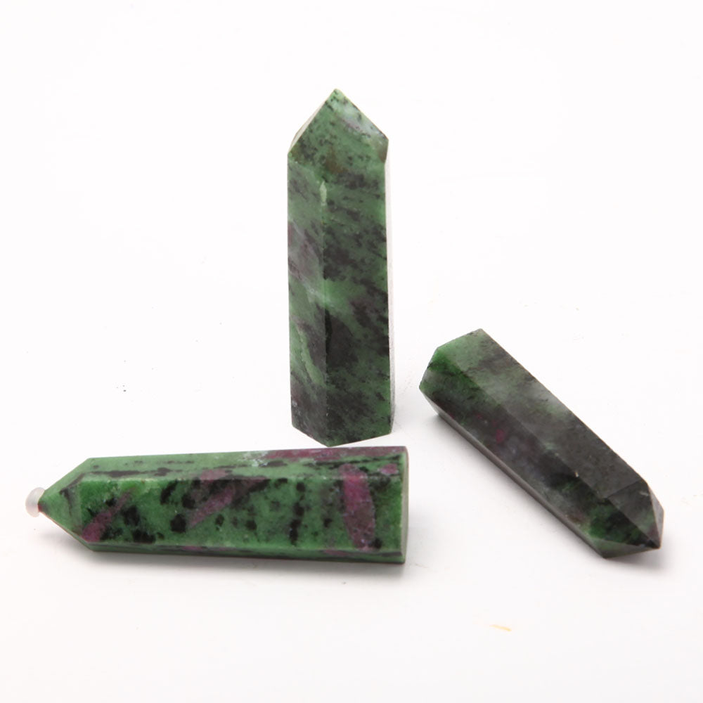 Set of 3 Ruby in Zoisite Point Epidote Point Crystal Point
