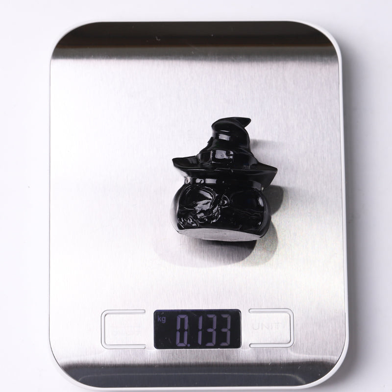 Black Obsidian Pumpkin Crystal Carvings for Halloween