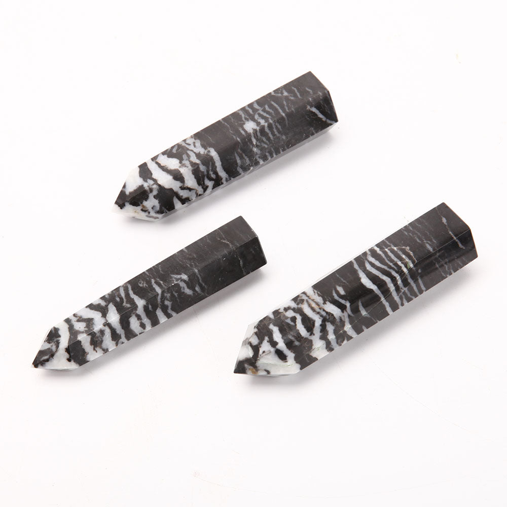 Set of 3 Zebra Jasper Crystal Points