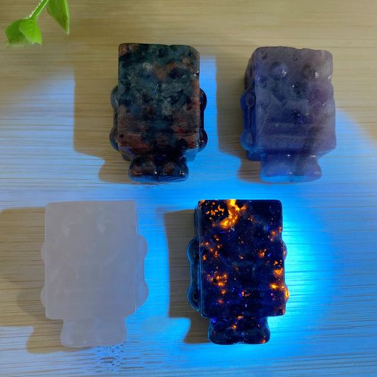 1.3" Mixed Crystal SpongeBob Carvings Crystal Healing Bulk Wholesale