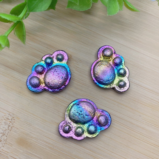 1.2" Aura Bismuth Cat Paw Carvings Crystal Healing Bulk Wholesale