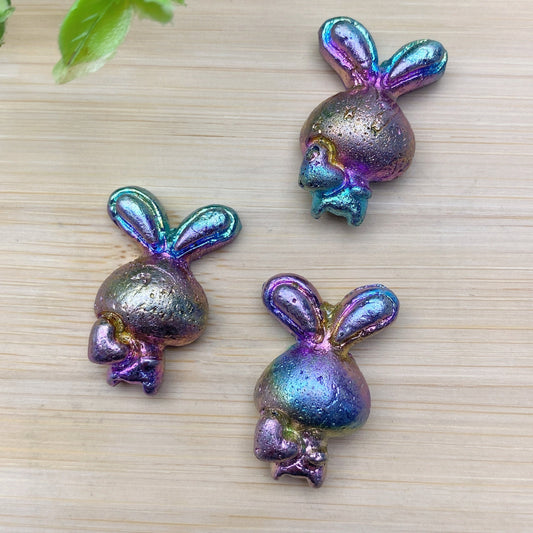 Aura Bismuth Mini Rabbit Carvings Crystal Healing Bulk Wholesale