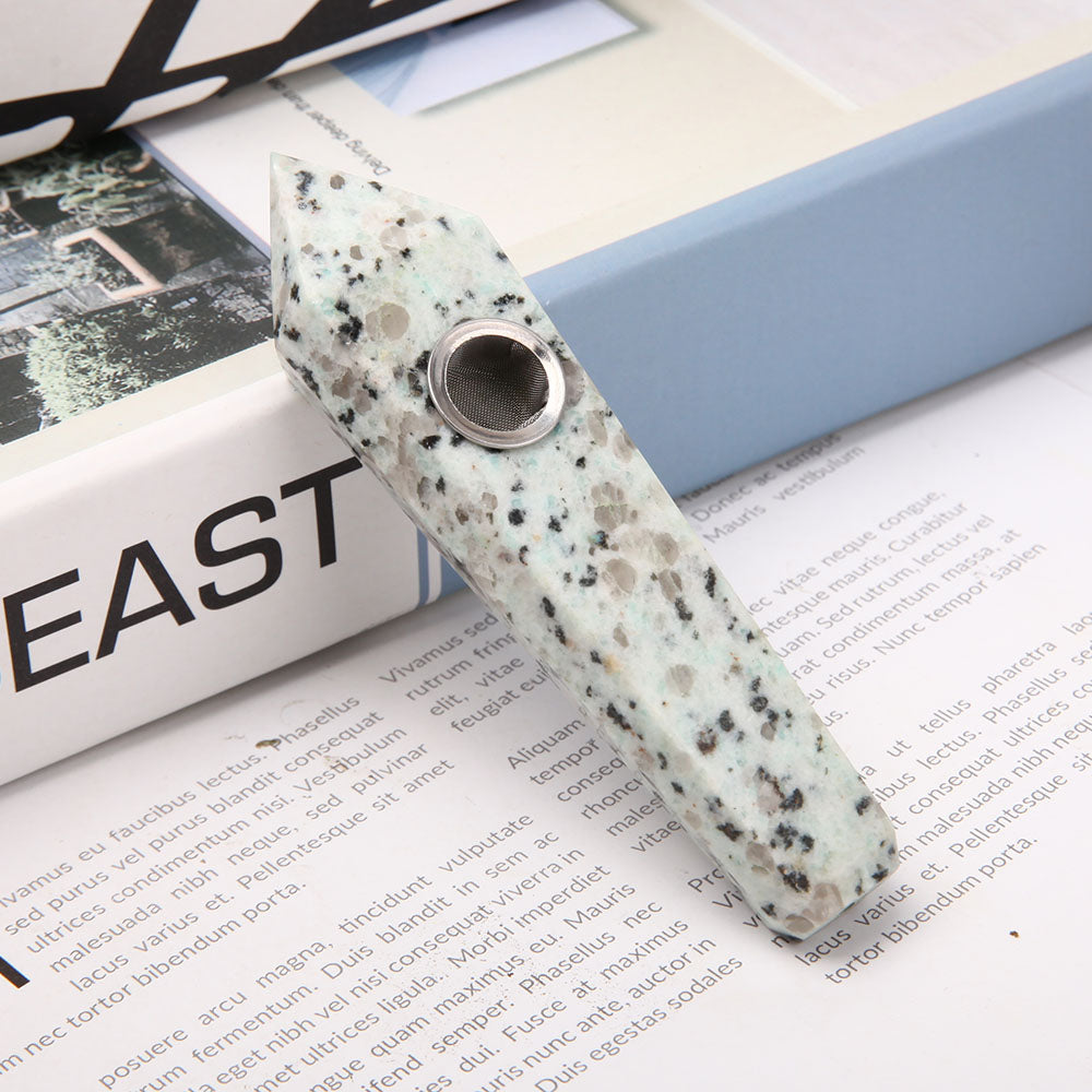 Kiwi Jasper Crystal Pipe
