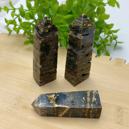 2.5"-4.0" Ocean Jasper Points Crystal Healing Bulk Wholesale