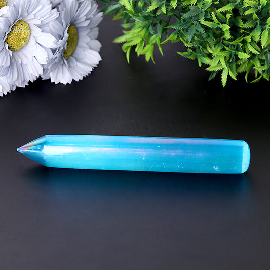 6" Aura Angel Crystal Selenite Wand