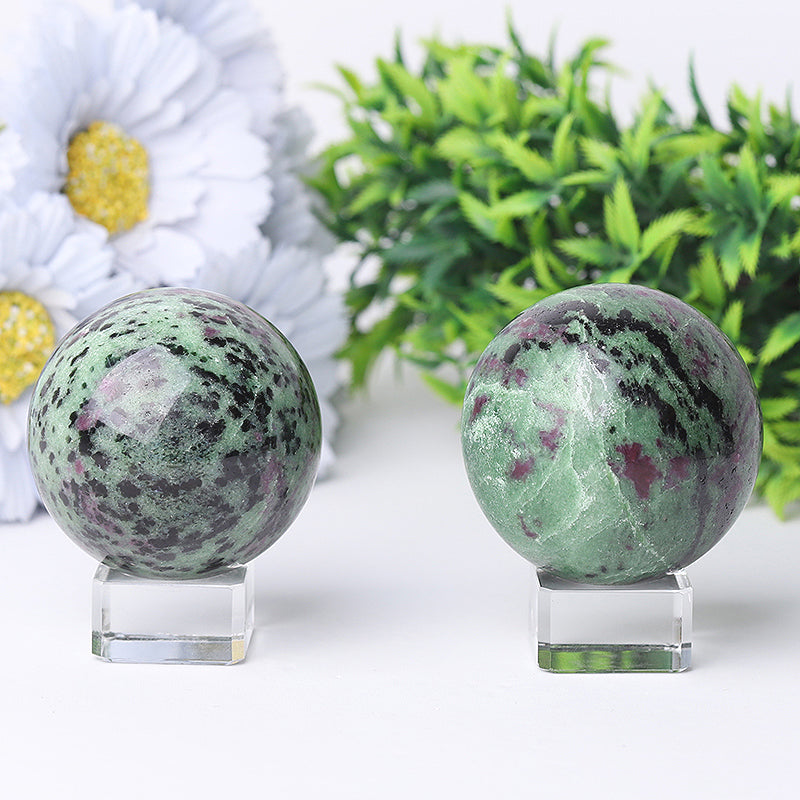 55mm Ruby in Zoisite Crystal Sphere