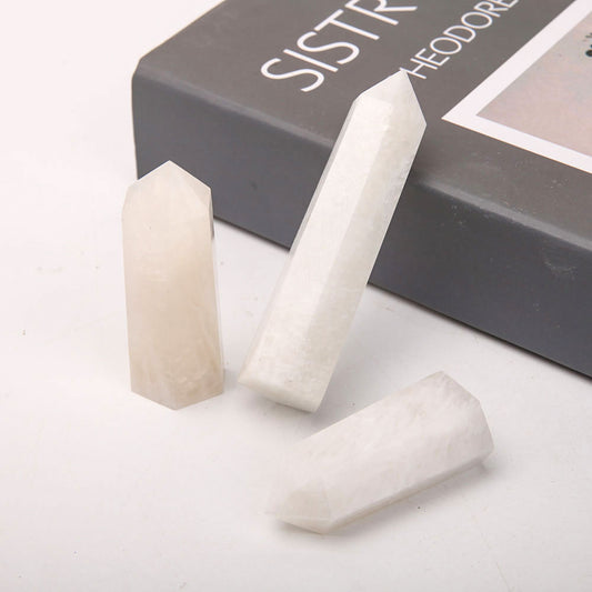 Set of 3 White Moonstone Points