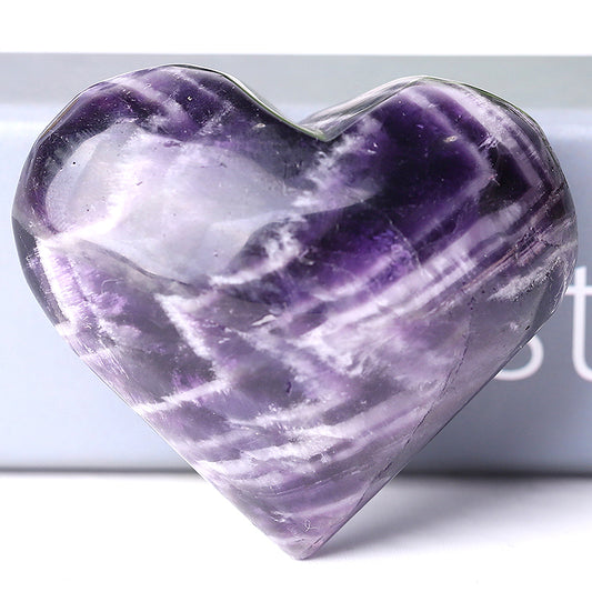 Dream Amethyst Heart Shape Crystal Carvings