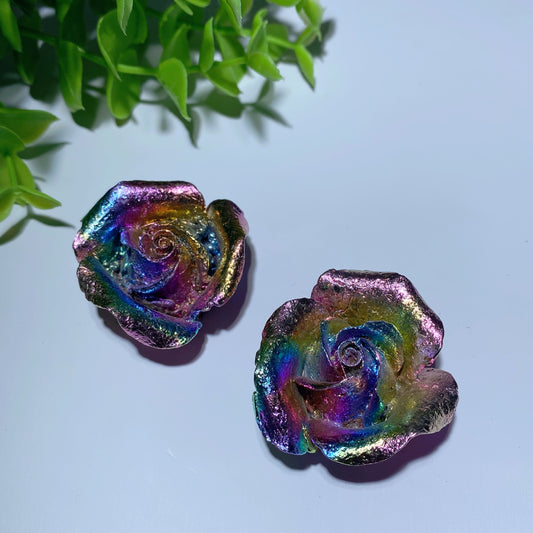 1.5“ Aura Bismuth Rose Flower Crystal Healing Bulk Wholesale