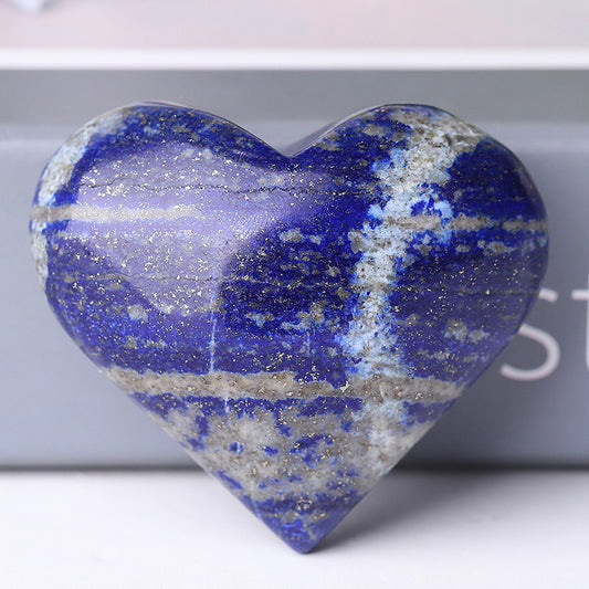 Lapis Heart Shape Crystal Carvings