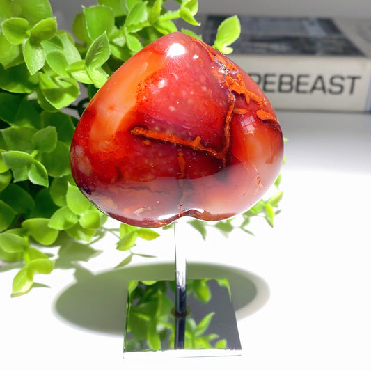 4.0" Carnelian Polychrome Heart Free Form Crystal Healing Bulk Wholesale