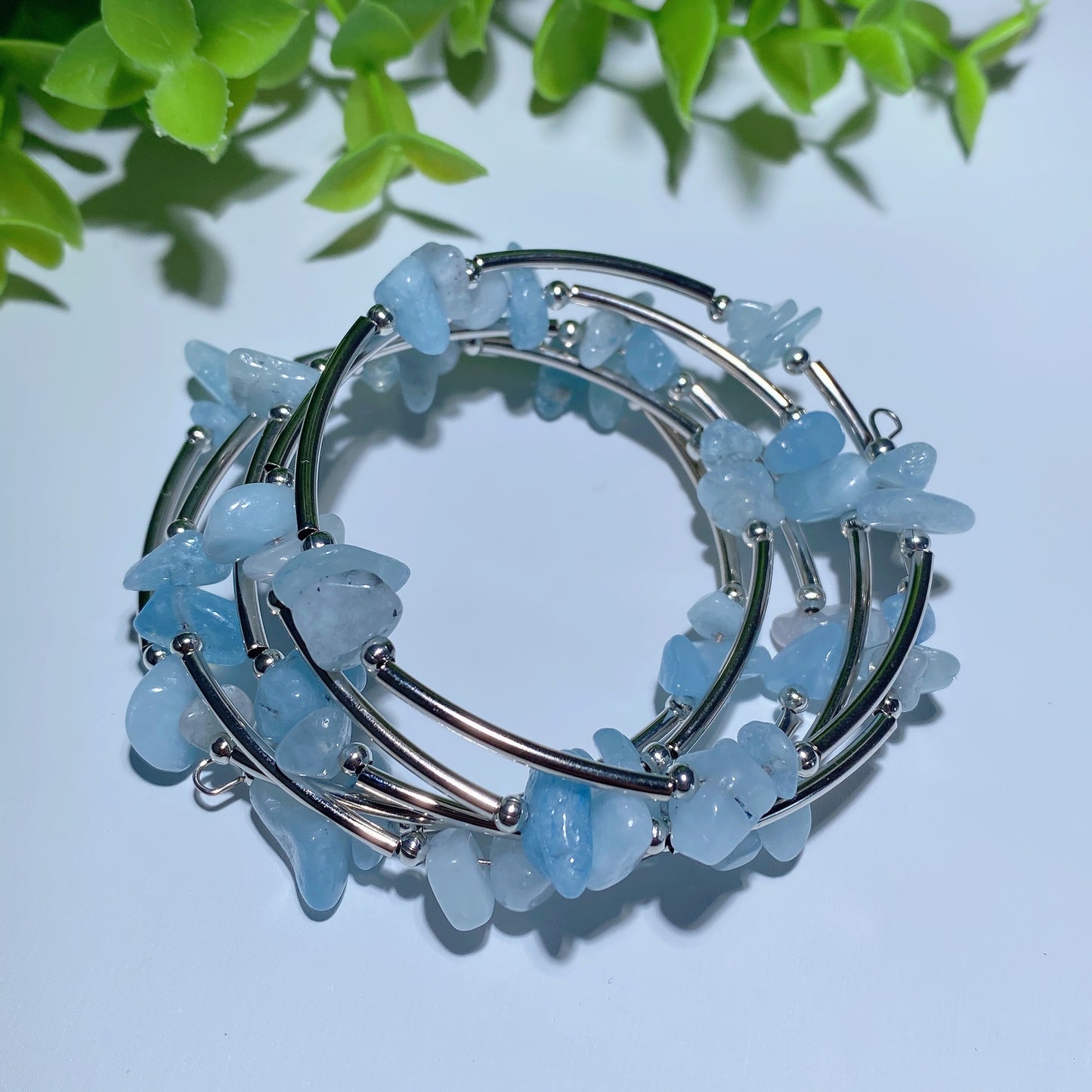 Adjustable Amethyst Aquamarine Chips Bracelet Crystal Healing Bulk Wholesale