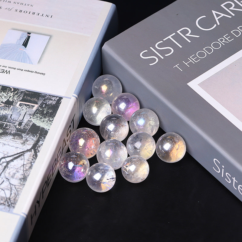 0.25kg Aura Clear Quartz Angel Crystal Sphere