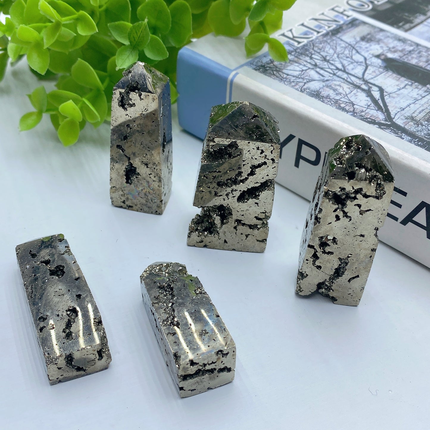 2.0"-3.0" Druzy Pyrite Points Crystal Healing Bulk Wholesale