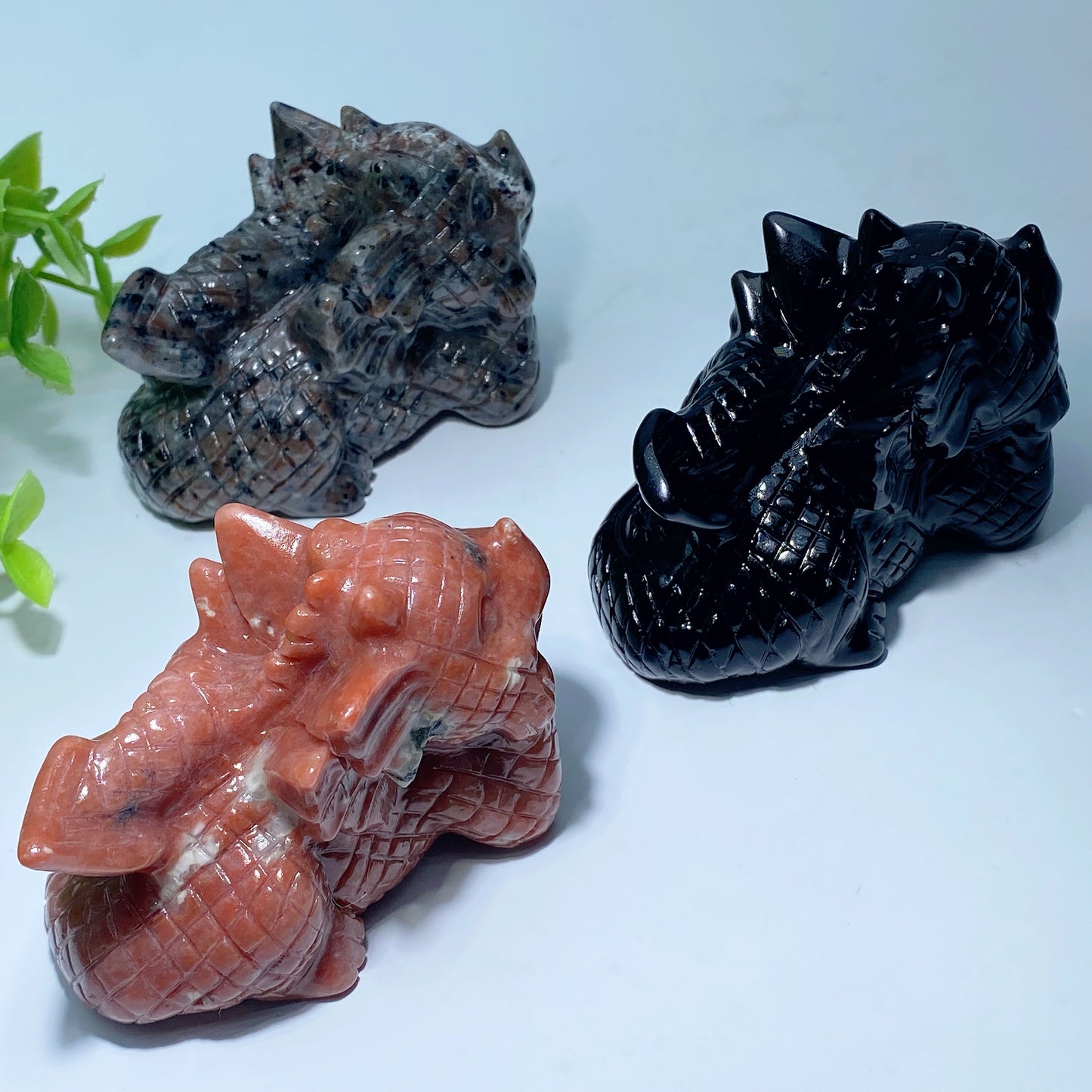 3.0" Mixed Crystal Dragon Carvings Crystal Healing Bulk Wholesale