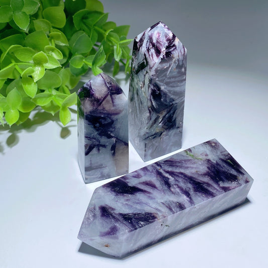 2.0"-4.0" Purple Mica in Aquamarine Points Crystal Healing Bulk Wholesale
