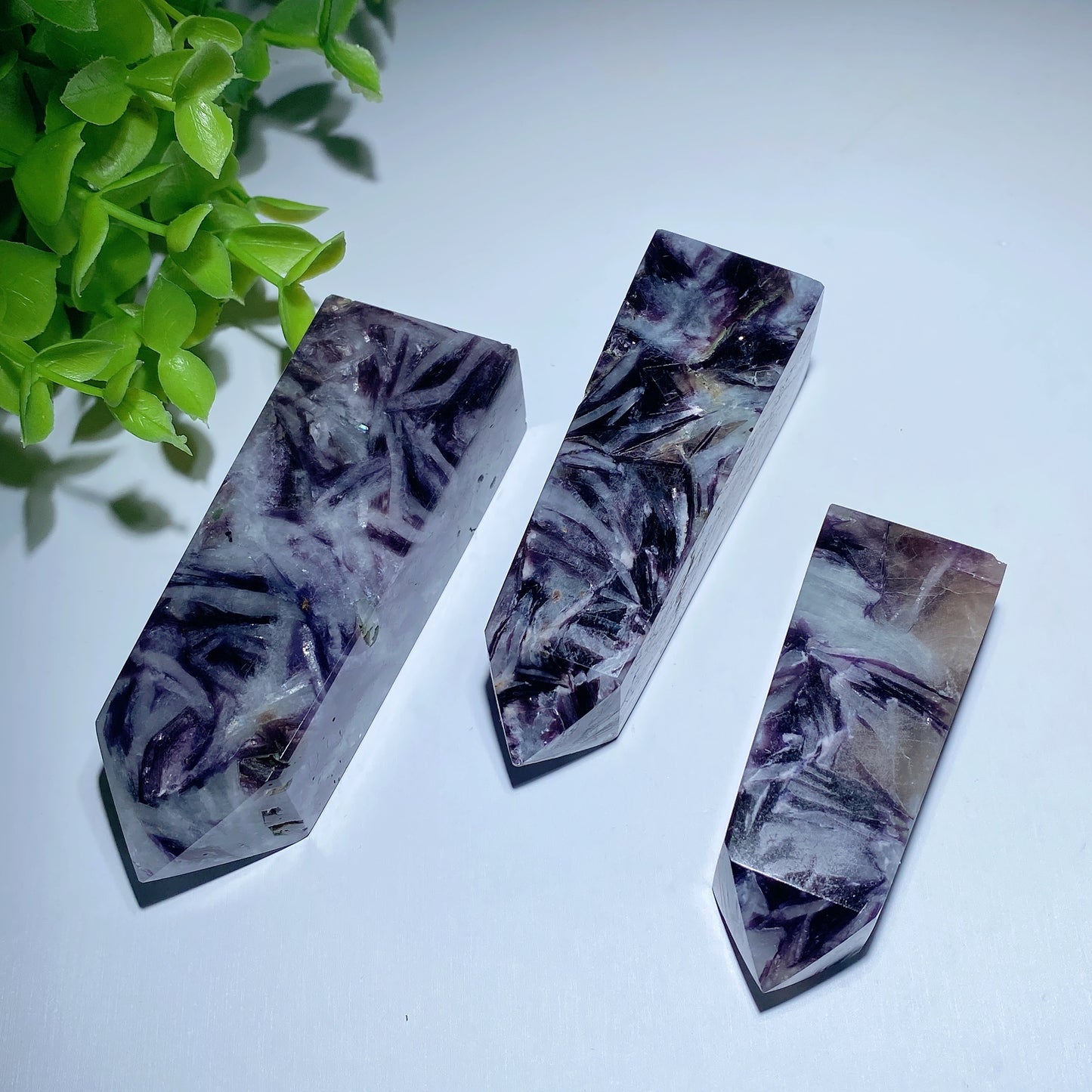 2.0"-4.0" Purple Mica in Aquamarine Points Crystal Healing Bulk Wholesale