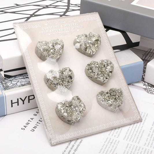 Raw Heart Shape Pyrite Card