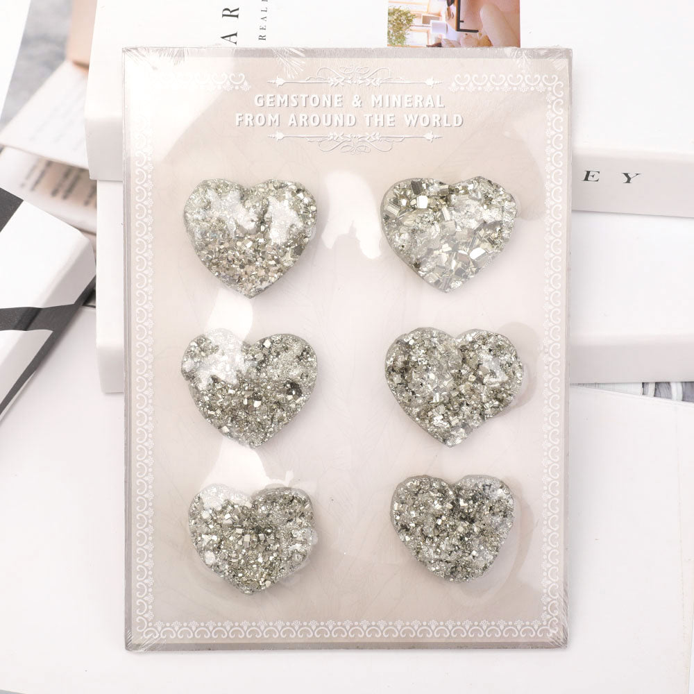 Raw Heart Shape Pyrite Card
