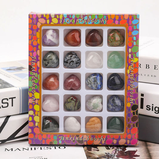 Heart Shape Palm Stone Collection Box