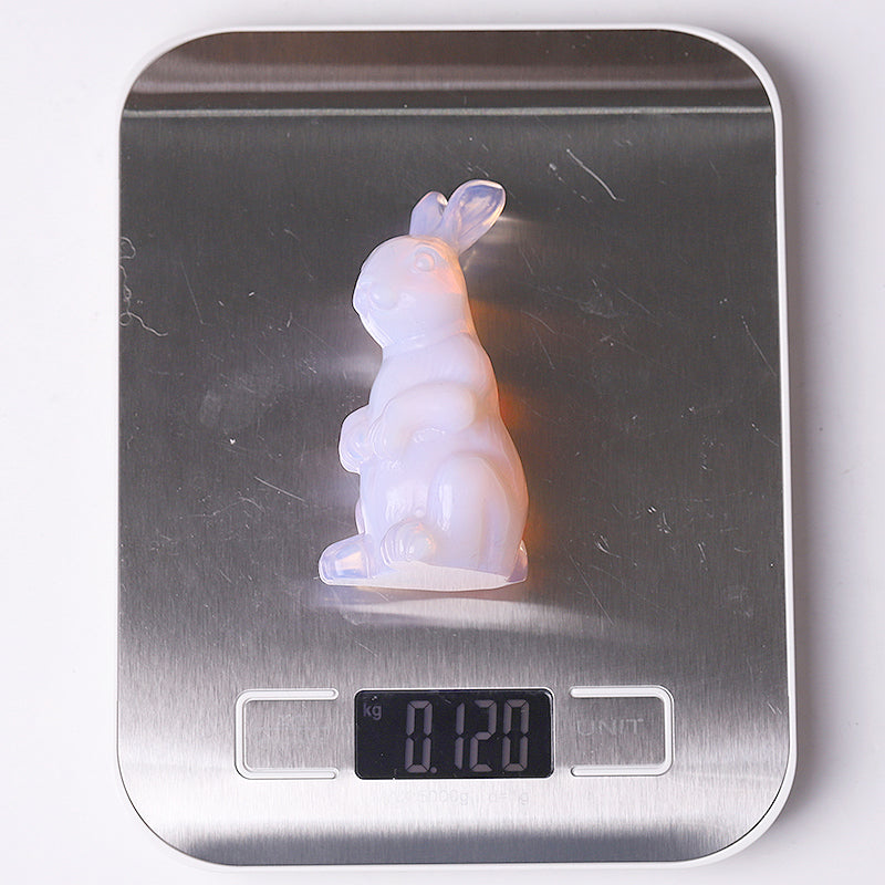 3.3" Pink Opalite Rabbit Crystal Carvings