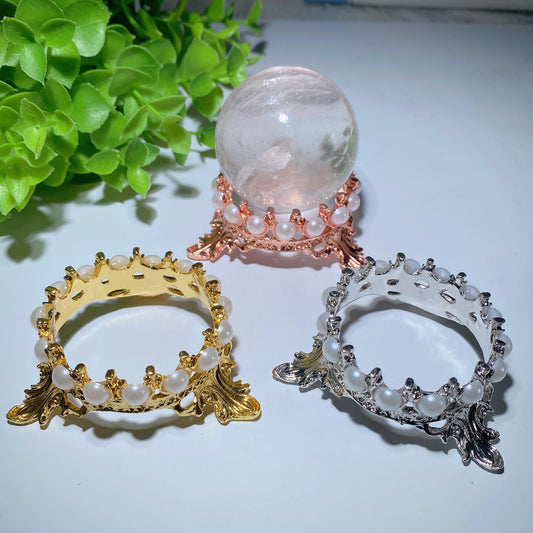 2.0" Metal Stands with Pearl for Sphere Crystal Healing Bulk Wholesale