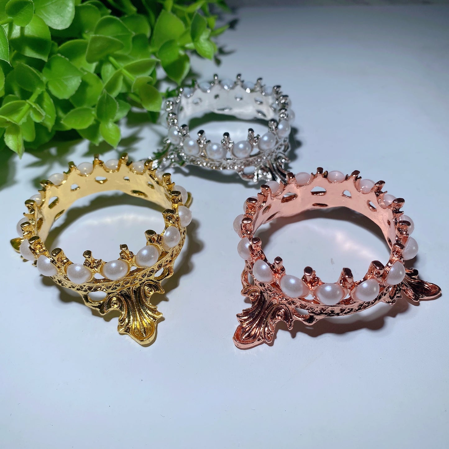 2.0" Metal Stands with Pearl for Sphere Crystal Healing Bulk Wholesale