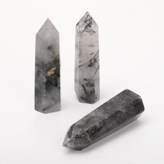 Set of 3 Black Tourmaline Crystal Points