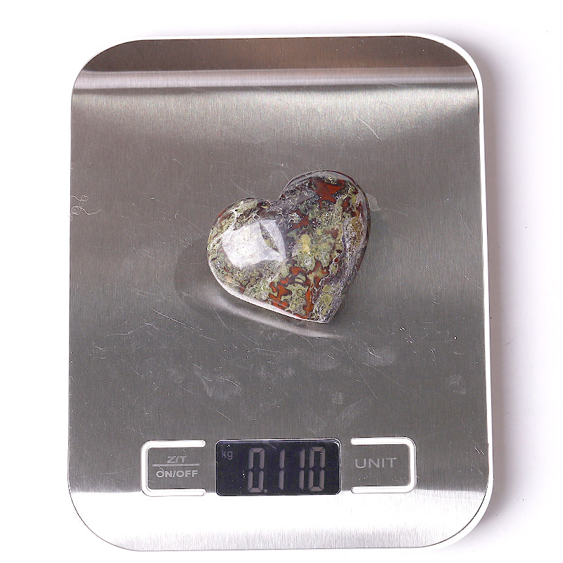 Dragon Blood Stone Heart Shape Crystal Carvings