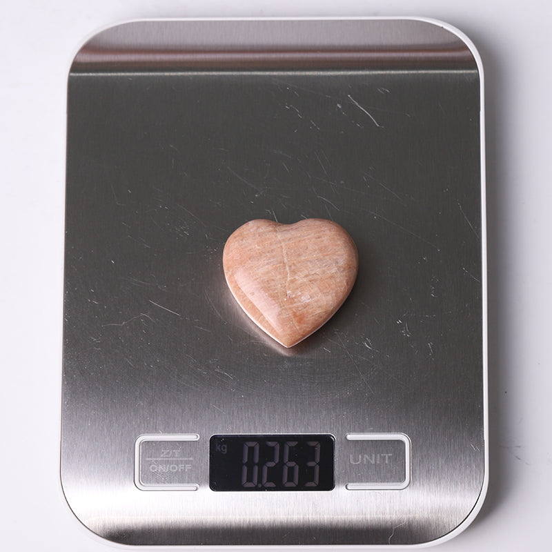 Peach Moonstone Heart Shape Crystal Carvings