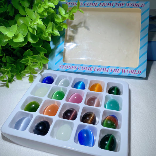 Mixed Cat's Eye Sphere Egg Box Kit Crystal Healing Bulk Wholesale