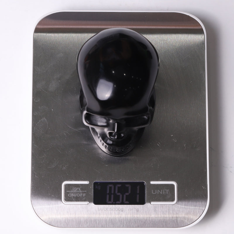 Black Obsidian Skull Crystal Carvings for Halloween