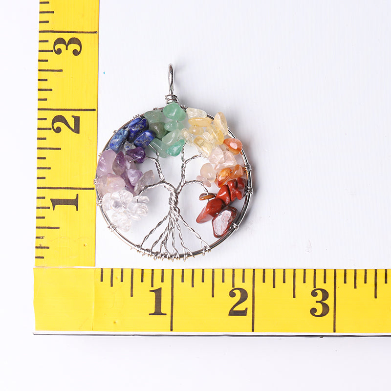 2" Tree of Life Mixed Crystal Pendant