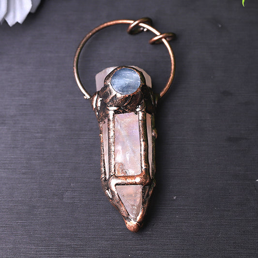Rose Quartz with Kyanite Pendant for Jewelry DIY
