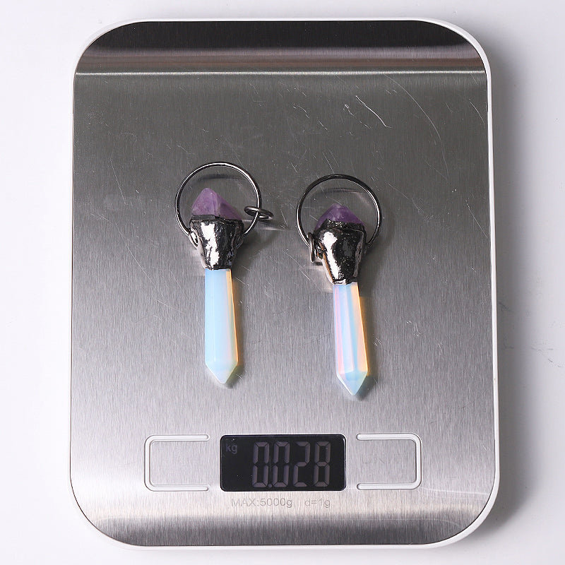 Opalite with Amethsyt Pendant for Jewelry DIY