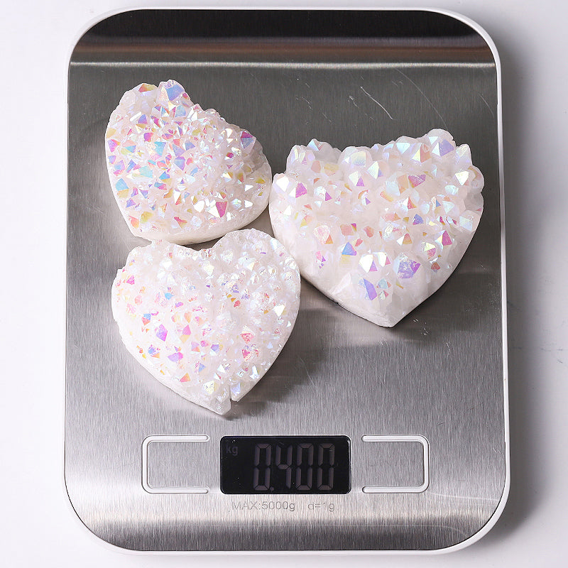 2" Aura Quartz Angel Crystal Cluster Heart Shape Crystal Carvings