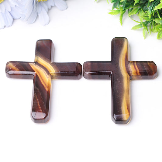 4" Fluorite Cross Crystal Carvings