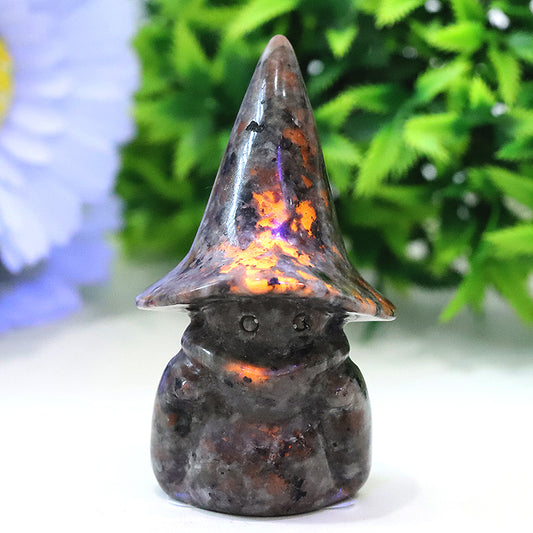 3" Yooperlite Baby Witch Wizard Crystal Carvings for Halloween