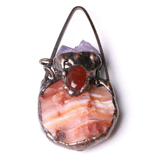 3" Carnelian Amethyst Pendant for Jewelry DIY