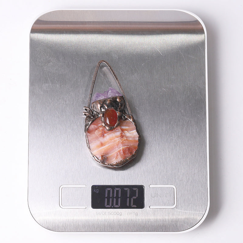 3" Carnelian Amethyst Pendant for Jewelry DIY