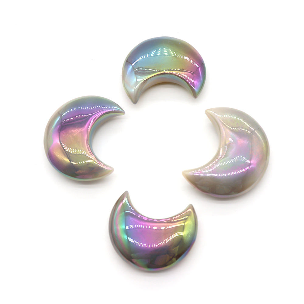 Aura Angel Crystal Druzy Agate Moons