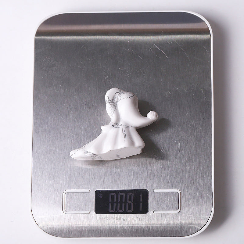 2.5" Howlite The Ghost Dog Crystal Carvings