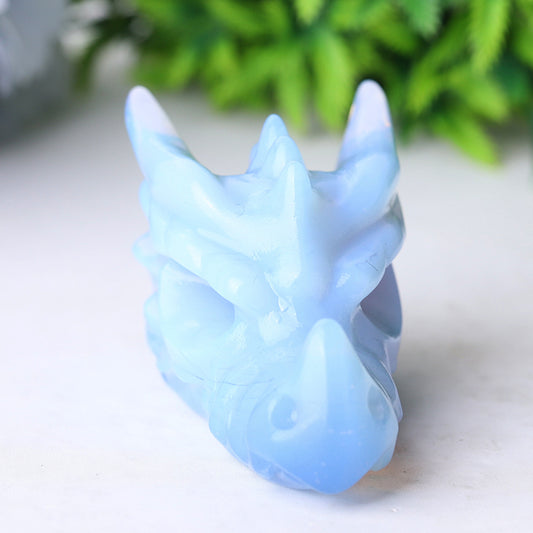 2.7" Blue Opalite Dragon Head Crystal Carvings