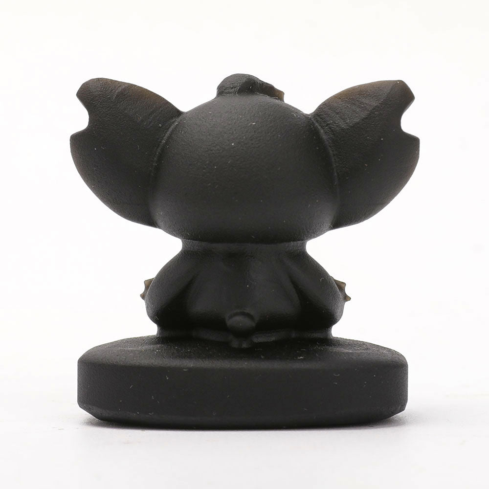 2" Black Obsidian Matte Stitch Carvings