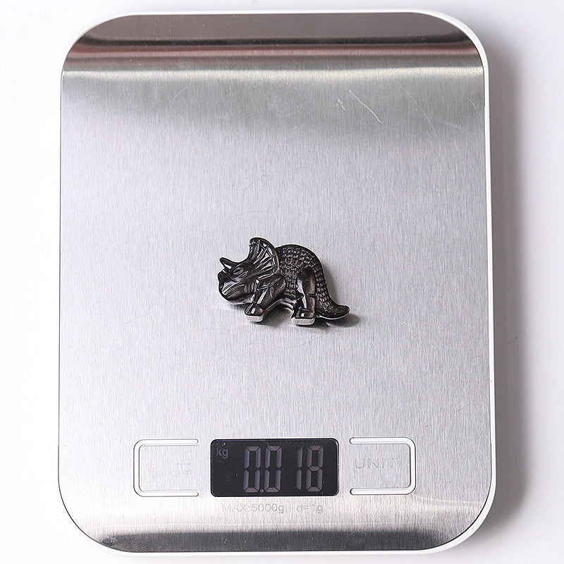 1.7" Silver Obsidian Dinosaur Crystal Carvings