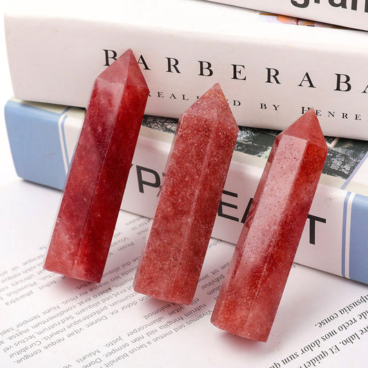 Set of 3 Strawberry Quartz Points