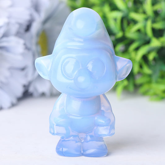 3.2" Blue Opalite Smurfs Crystal Carvings